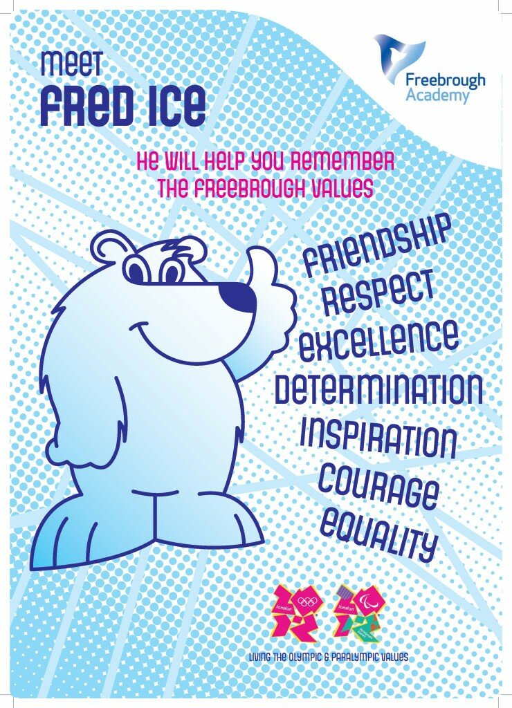 FRED ICE Freebrough Values Mascot